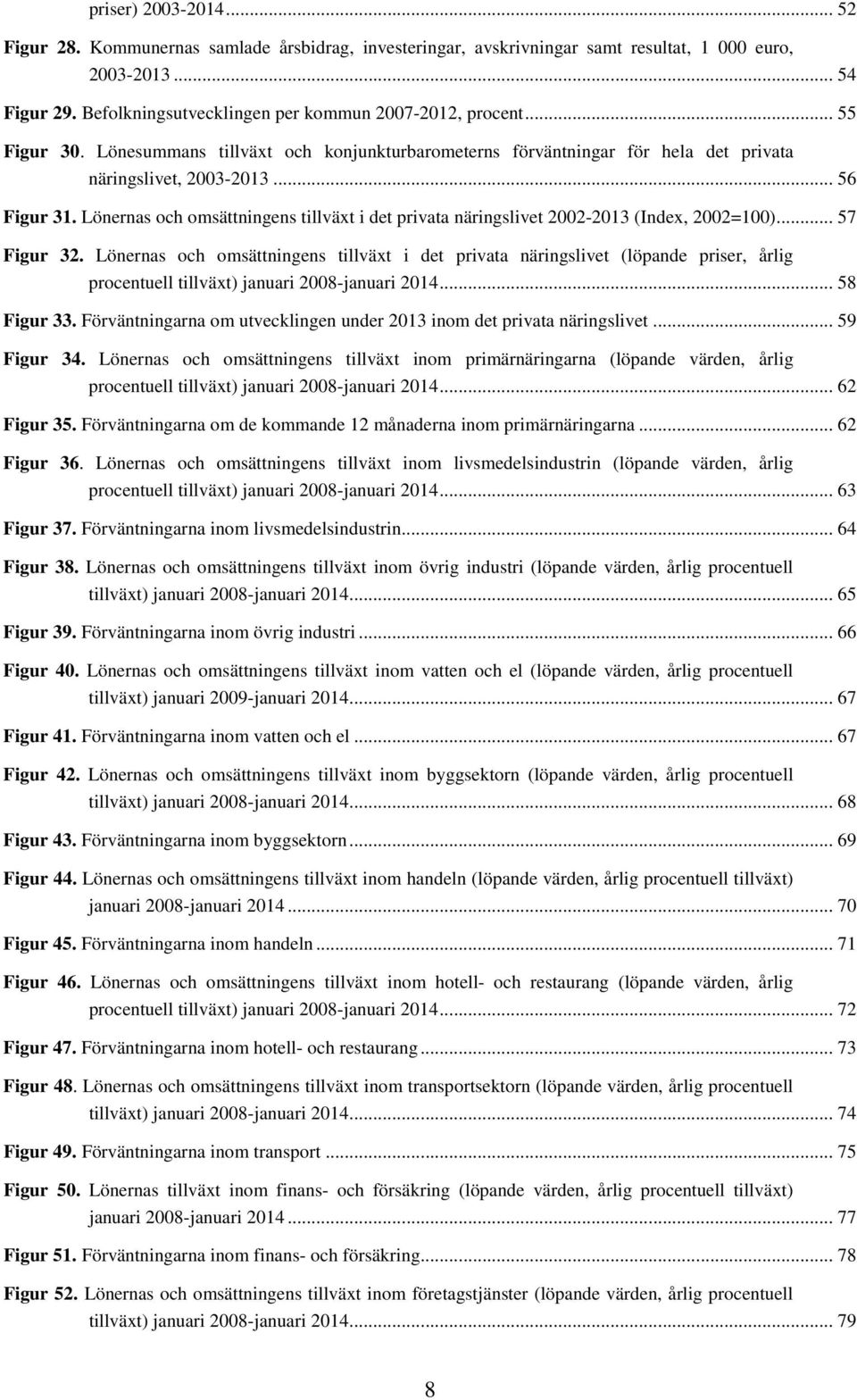 Lönernas och omsättningens tillväxt i det privata näringslivet 2002-2013 (Index, 2002=100)... 57 Figur 32.