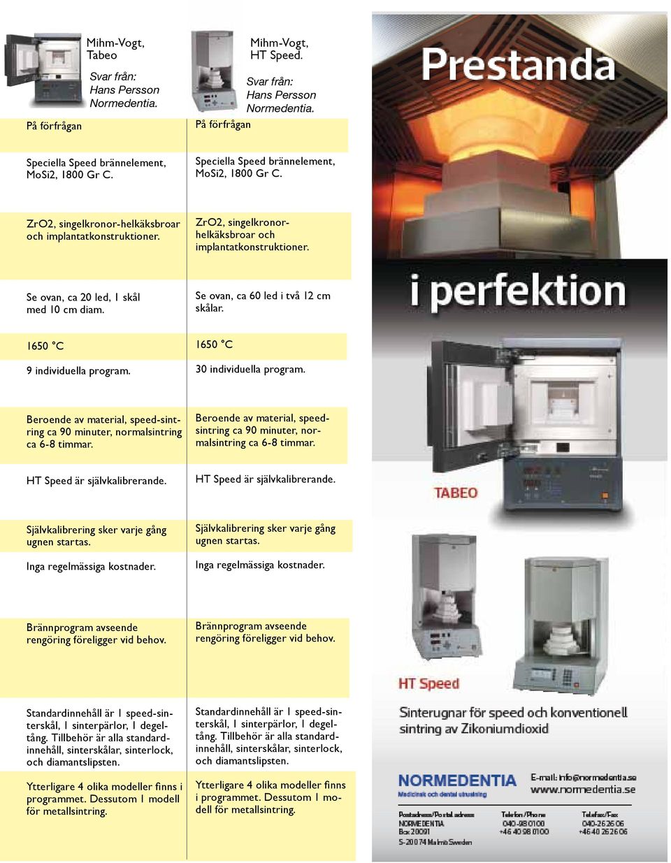 Se ovan, ca 20 led, 1 skål med 10 cm diam. Se ovan, ca 60 led i två 12 cm skålar. 1650 C 9 individuella program. 1650 C 30 individuella program.