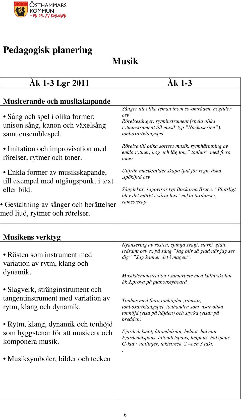 Gestaltning av sånger och berättelser med ljud, rytmer och rörelser.