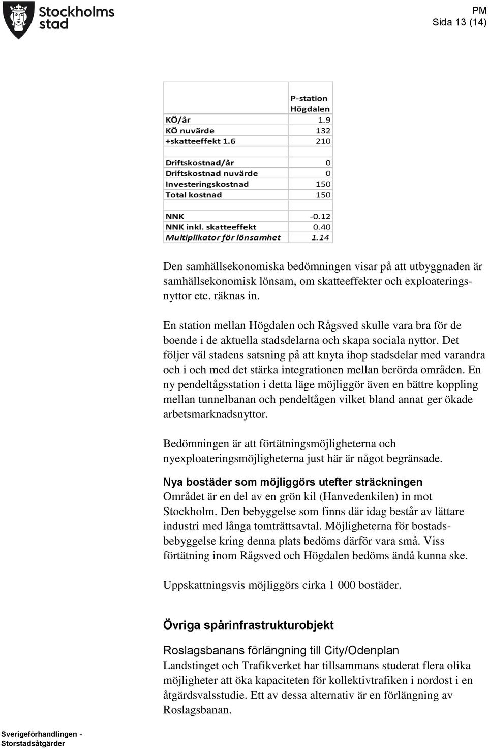 Det följer väl stadens satsning på att knyta ihop stadsdelar med varandra och i och med det stärka integrationen mellan berörda områden.