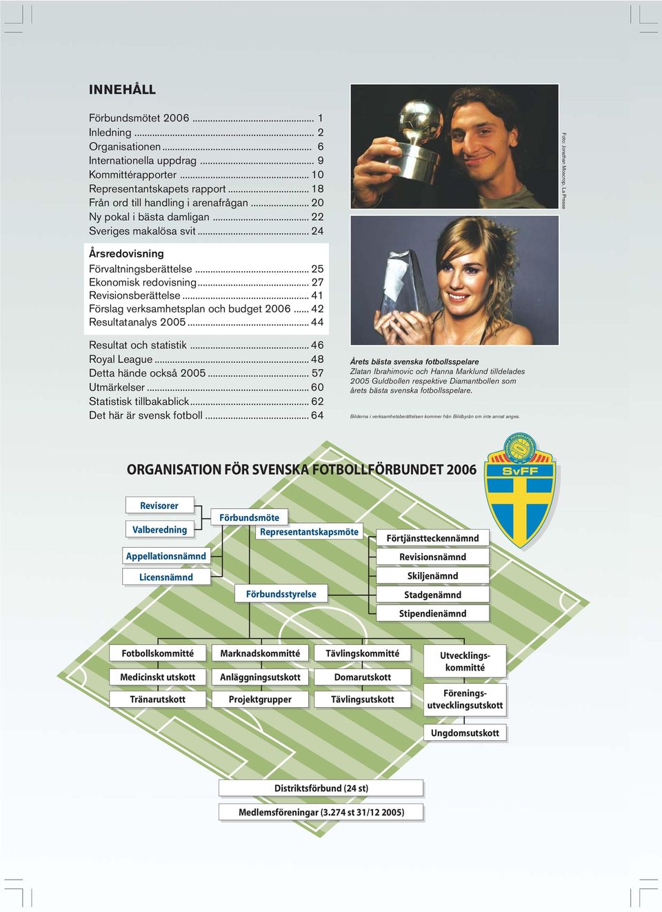 .. 41 Förslag verksamhetsplan och budget 2006... 42 Resultatanalys 2005... 44 Resultat och statistik... 46 Royal League... 48 Detta hände också 2005... 57 Utmärkelser... 60 Statistisk tillbakablick.