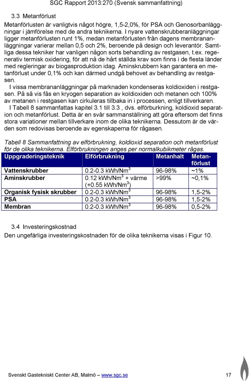 Samtliga dessa tekniker har vanligen någon sorts behandling av restgasen, t.ex.