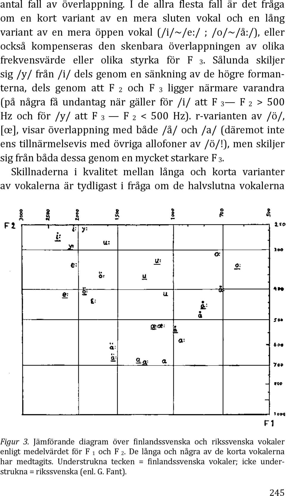 olika frekvensvärde eller olika styrka för F 3.