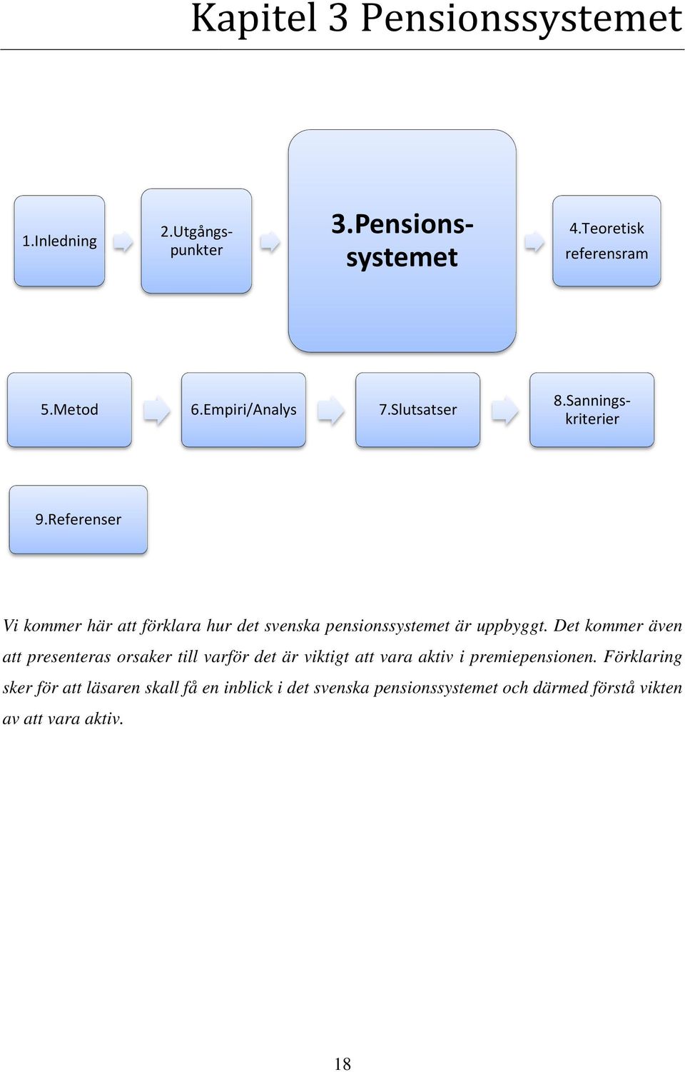 Referenser Vi kommer här att förklara hur det svenska pensionssystemet är uppbyggt.