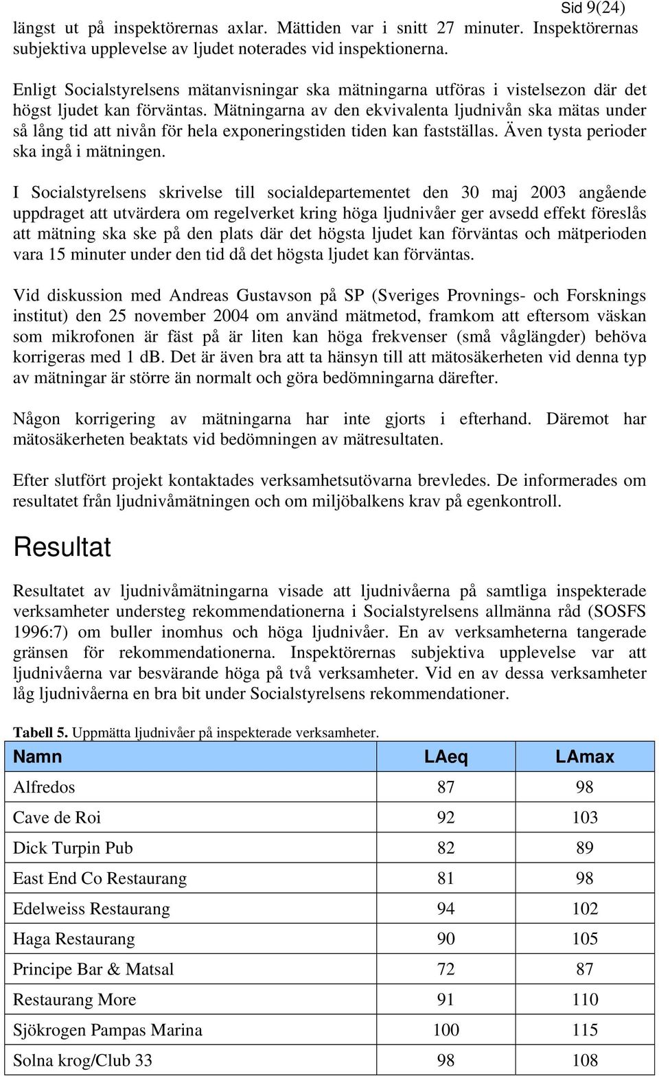 Mätningarna av den ekvivalenta ljudnivån ska mätas under så lång tid att nivån för hela exponeringstiden tiden kan fastställas. Även tysta perioder ska ingå i mätningen.