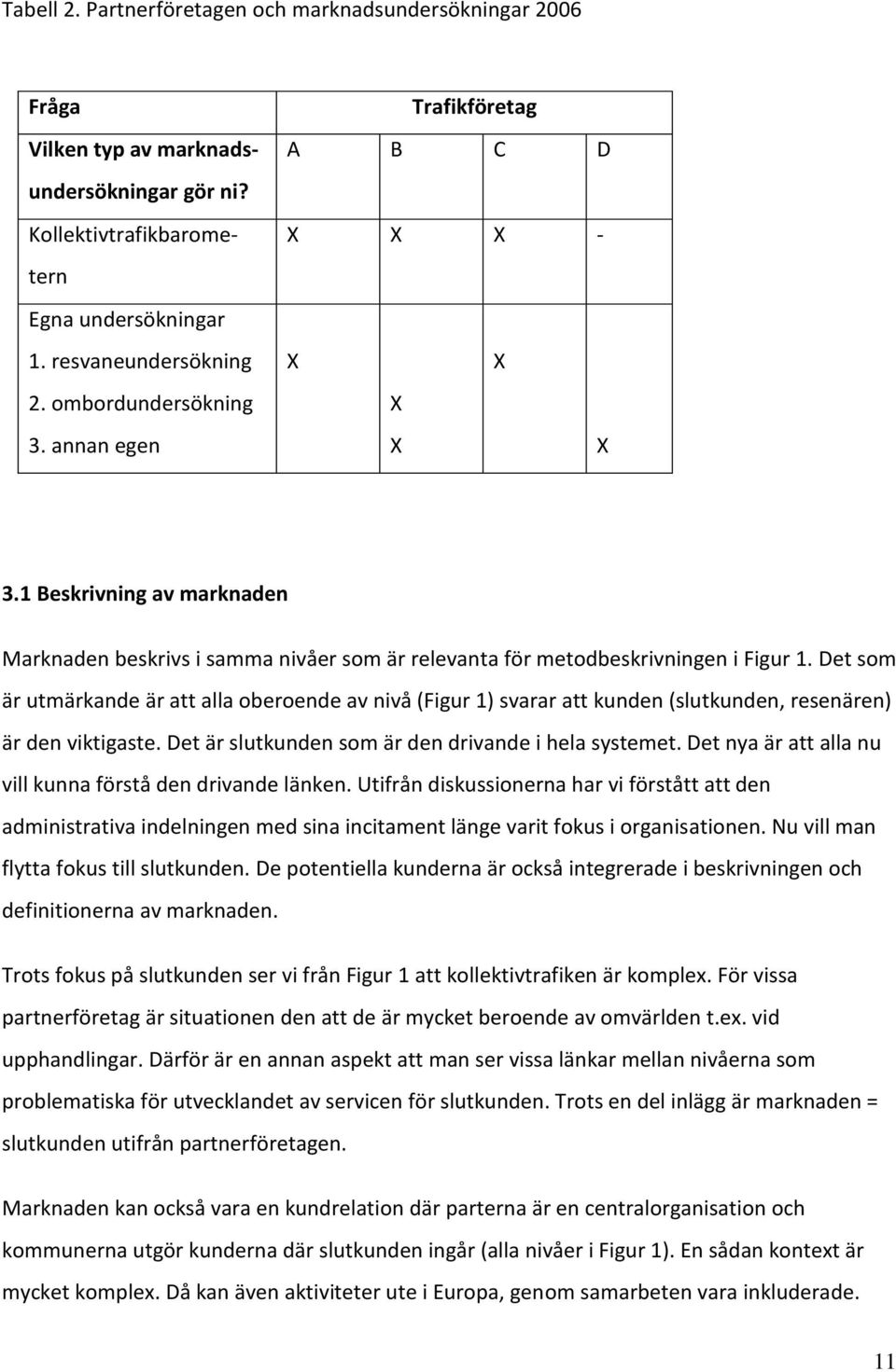 Det som är utmärkande är att alla oberoende av nivå (Figur 1) svarar att kunden (slutkunden, resenären) är den viktigaste. Det är slutkunden som är den drivande i hela systemet.