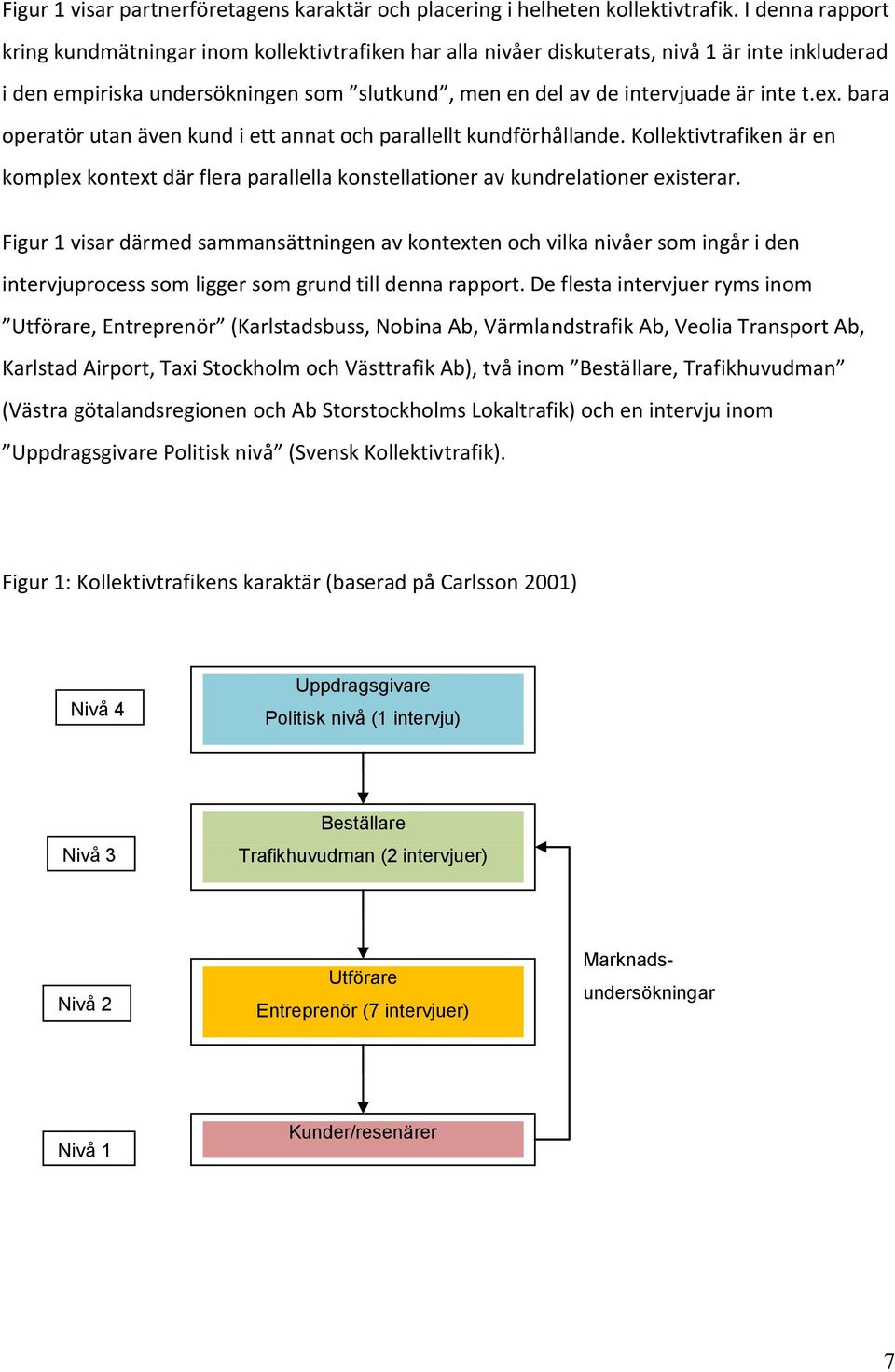 ex. bara operatör utan även kund i ett annat och parallellt kundförhållande. Kollektivtrafiken är en komplex kontext där flera parallella konstellationer av kundrelationer existerar.