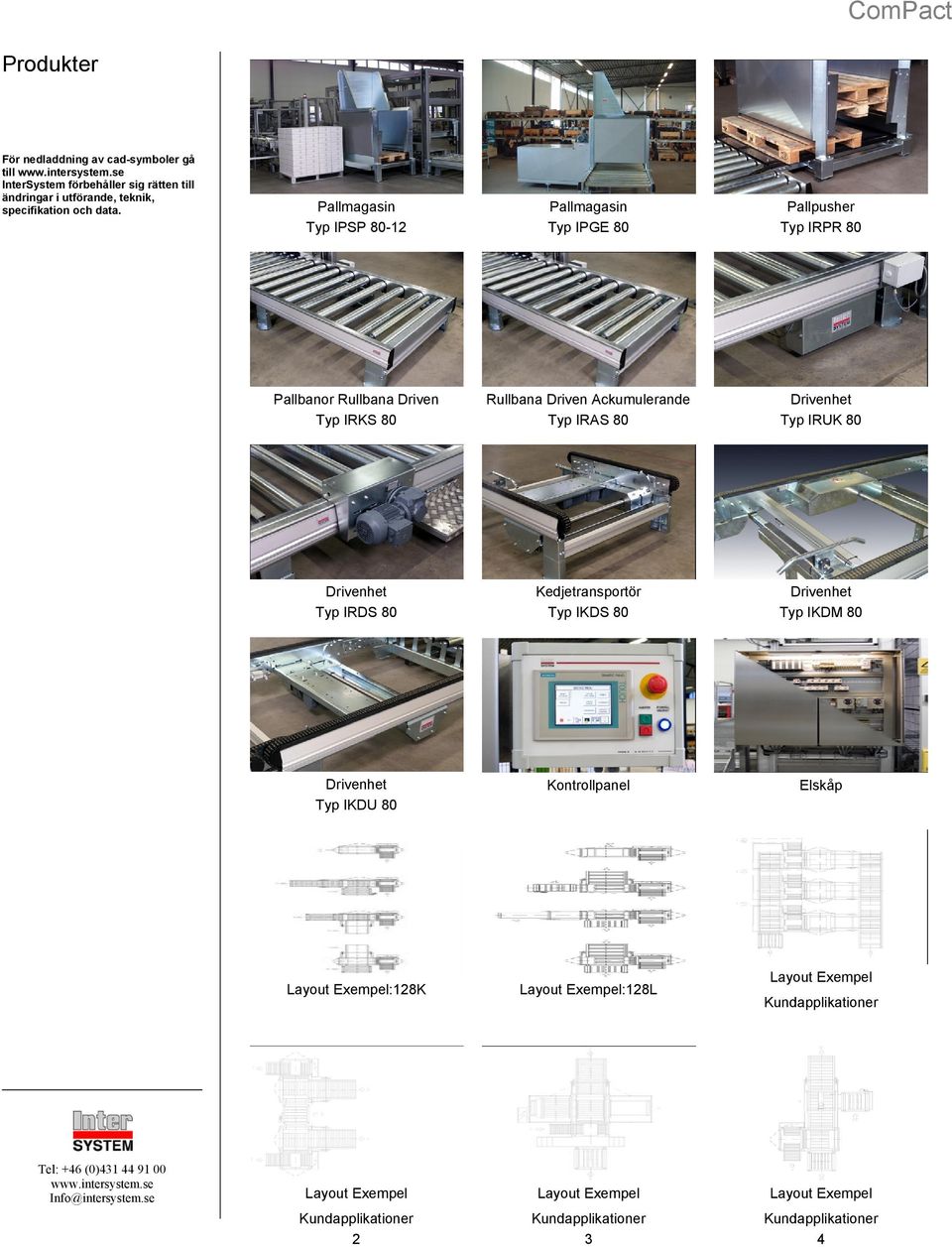 Typ IKDM 80 Drivenhet Typ IKDU 80 Kontrollpanel Elskåp Layout Exempel:128K Layout Exempel:128L Layout Exempel Layout Exempel