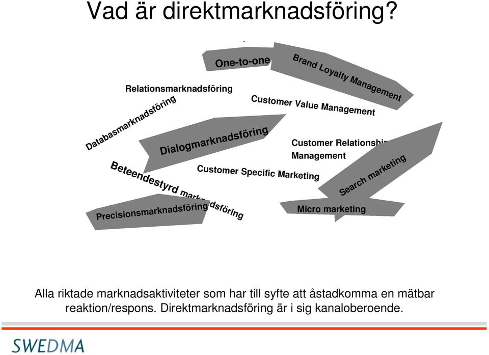 Databasmarknadsföring Customer Relationship Management Search marketing Customer Specific Marketing Micro