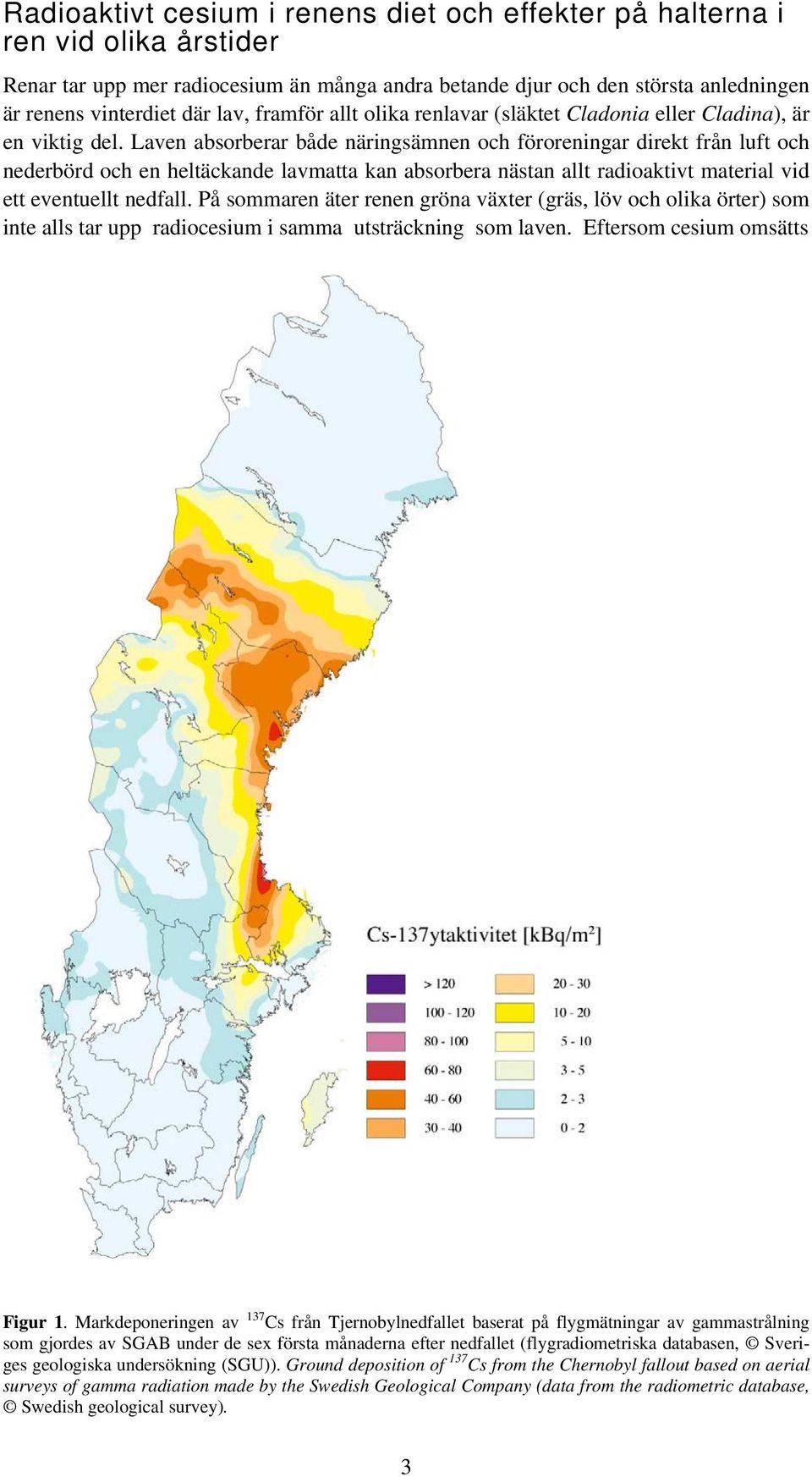 Laven absorberar både näringsämnen och föroreningar direkt från luft och nederbörd och en heltäckande lavmatta kan absorbera nästan allt radioaktivt material vid ett eventuellt nedfall.