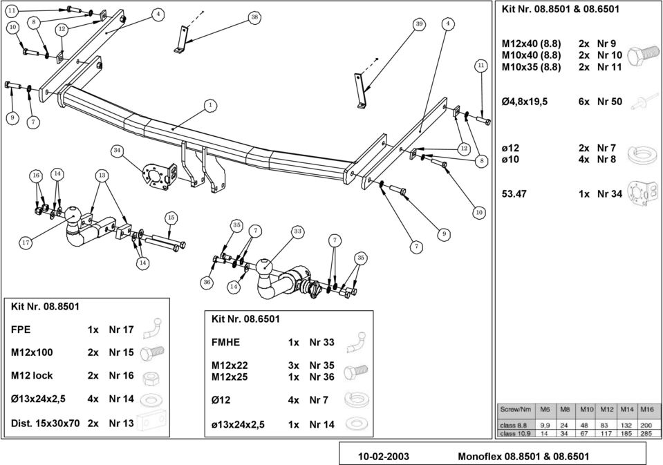 4 1x Nr 34 1 15 35 33 9 10 35 36 Kit Nr. 08.