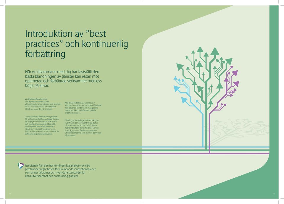 Canon Business Services är organiserat för att kontinuerligt kunna hjälpa företag att utnyttja sin information, dokumentoch mediainfrastruktur på bästa sätt, tätt integrerat med affärsprocesser något