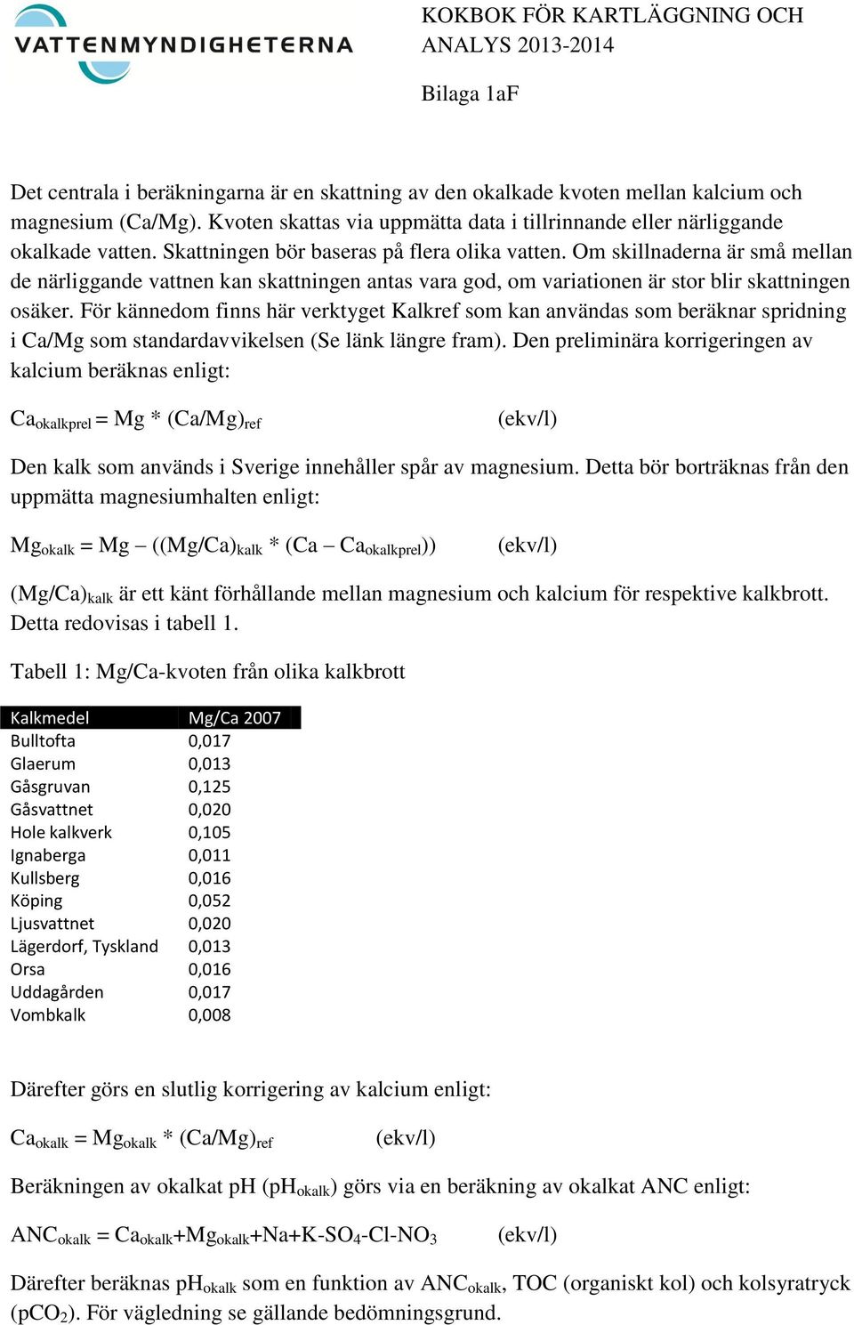 För kännedom finns här verktyget Kalkref som kan användas som beräknar spridning i Ca/Mg som standardavvikelsen (Se länk längre fram).