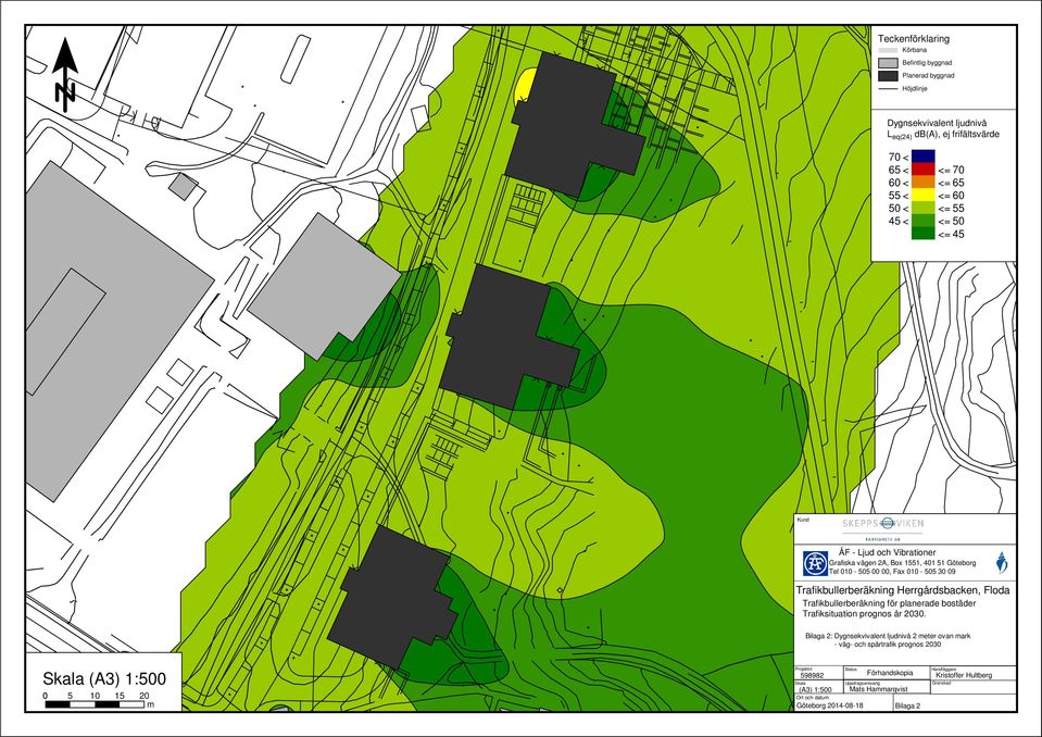 Trafikbullerberäkning för planerade bostäder Trafiksituation prognos år 2030.