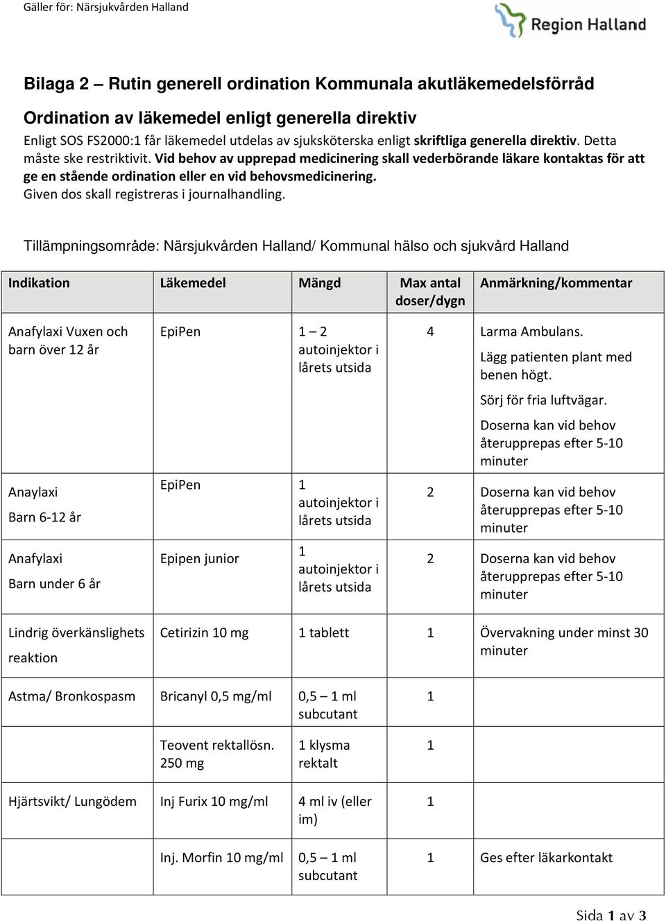 Given dos skall registreras i journalhandling.