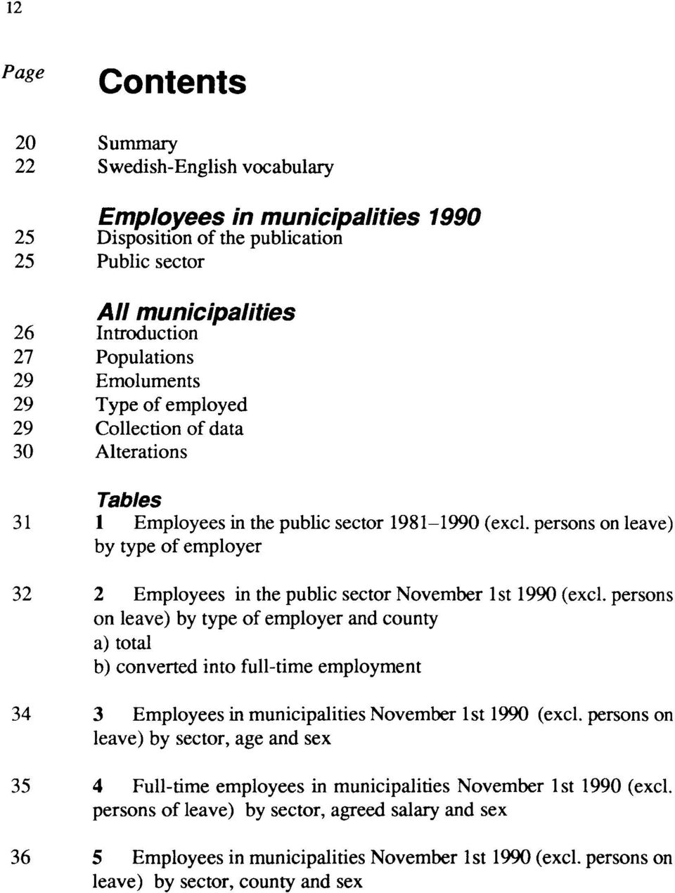 persons on leave) by type of employer 32 2 Employees in the public sector November 1st 1990 (excl.