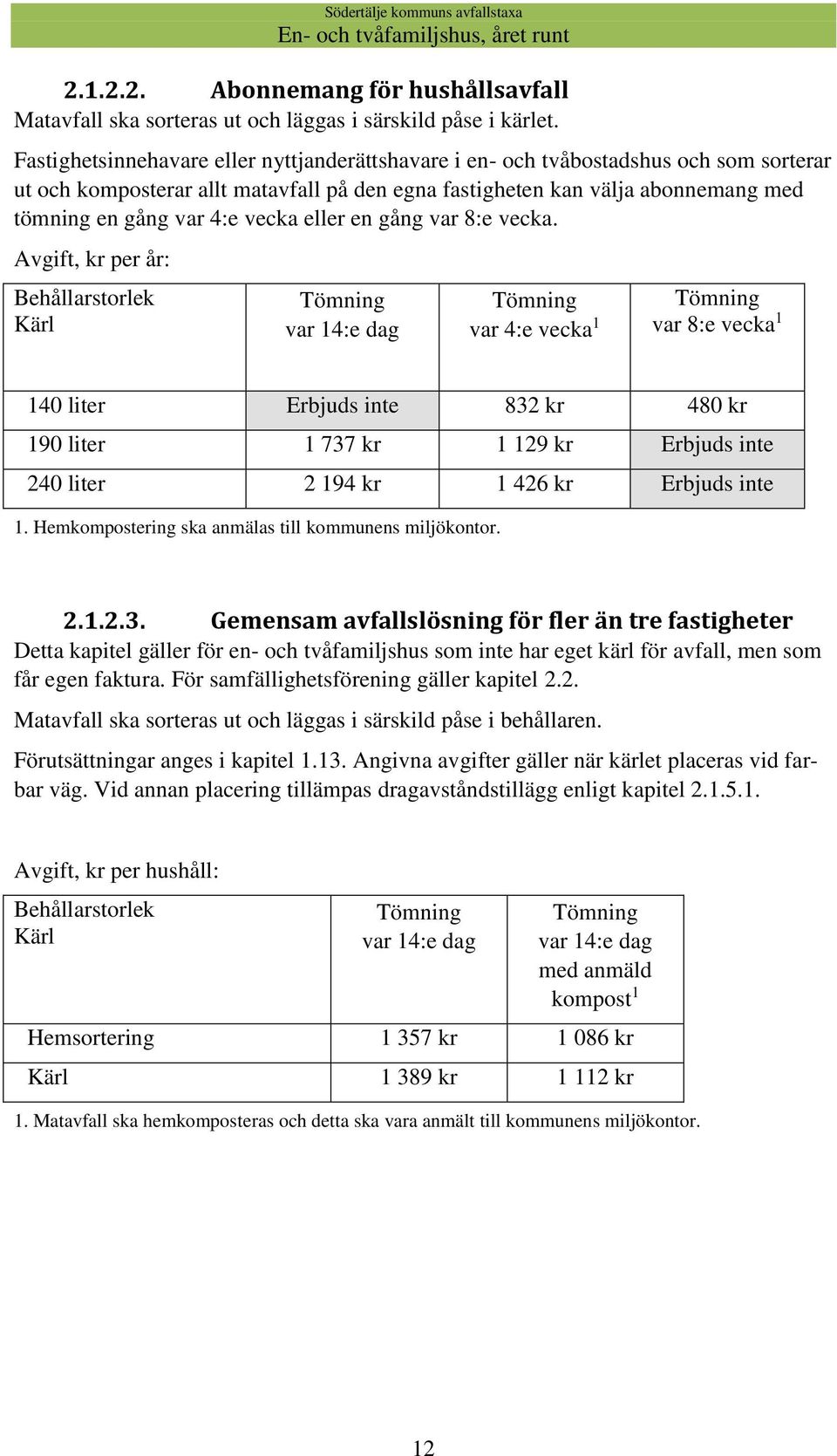 vecka eller en gång var 8:e vecka.