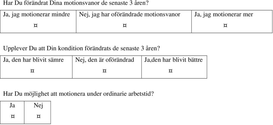 mer Upplever Du att Din kondition förändrats de senaste 3 åren?