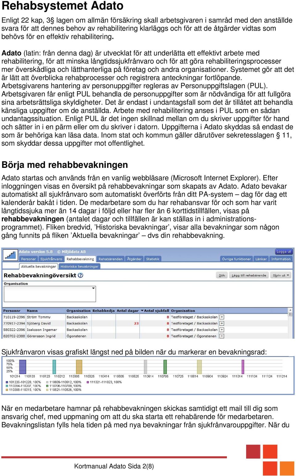 Adato (latin: från denna dag) är utvecklat för att underlätta ett effektivt arbete med rehabilitering, för att minska långtidssjukfrånvaro och för att göra rehabiliteringsprocesser mer överskådliga