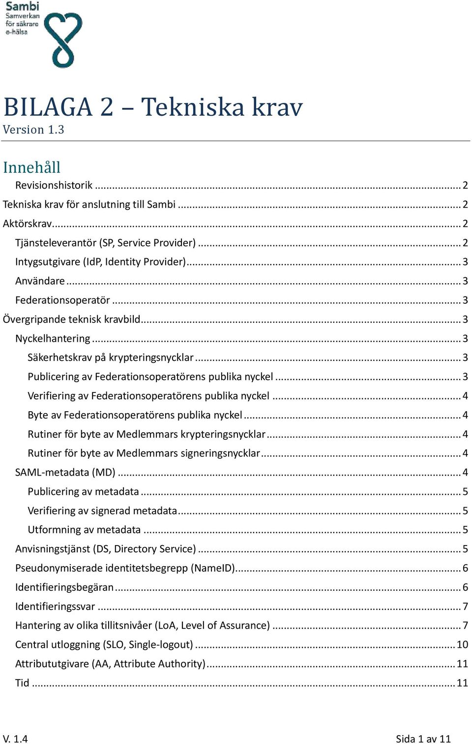 .. 3 Publicering av Federationsoperatörens publika nyckel... 3 Verifiering av Federationsoperatörens publika nyckel... 4 Byte av Federationsoperatörens publika nyckel.