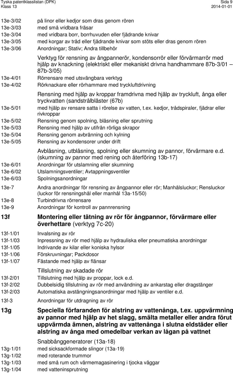 tillbehör Verktyg för rensning av ångpannerör, kondensorrör eller förvärmarrör med hjälp av knackning (elektriskt eller mekaniskt drivna handhammare 87b-3/01 87b-3/05) Rörrensare med utsvängbara