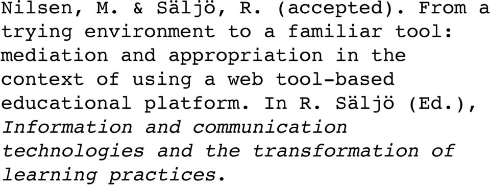 appropriation in the context of using a web tool-based educational