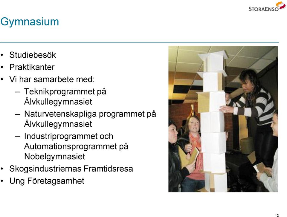 programmet på Älvkullegymnasiet Industriprogrammet och