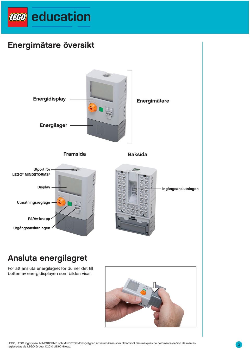 Utmatningsreglage På/Av-knapp Utgångsanslutningen Ansluta energilagret För