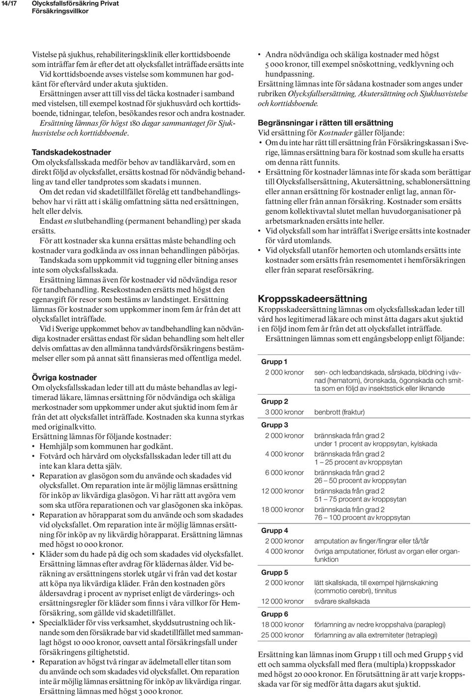 Ersättningen avser att till viss del täcka kostnader i samband med vistelsen, till exempel kostnad för sjukhusvård och korttidsboende, tidningar, telefon, besökandes resor och andra kostnader.