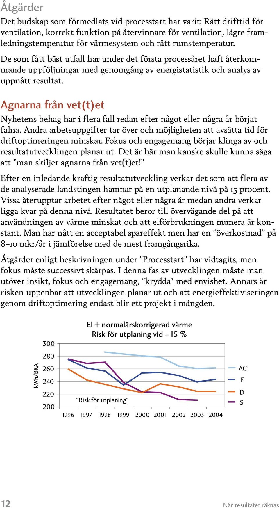 Agnarna från vet(t)et Nyhetens behag har i flera fall redan efter något eller några år börjat falna. Andra arbetsuppgifter tar över och möjligheten att avsätta tid för driftoptimeringen minskar.