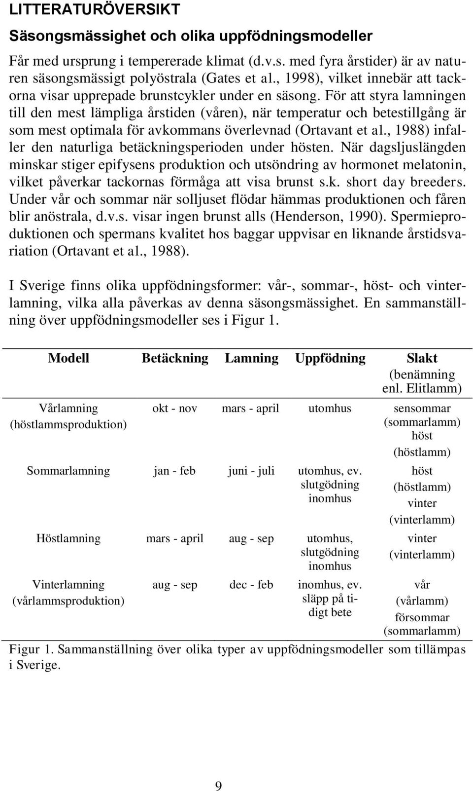 För att styra lamningen till den mest lämpliga årstiden (våren), när temperatur och betestillgång är som mest optimala för avkommans överlevnad (Ortavant et al.