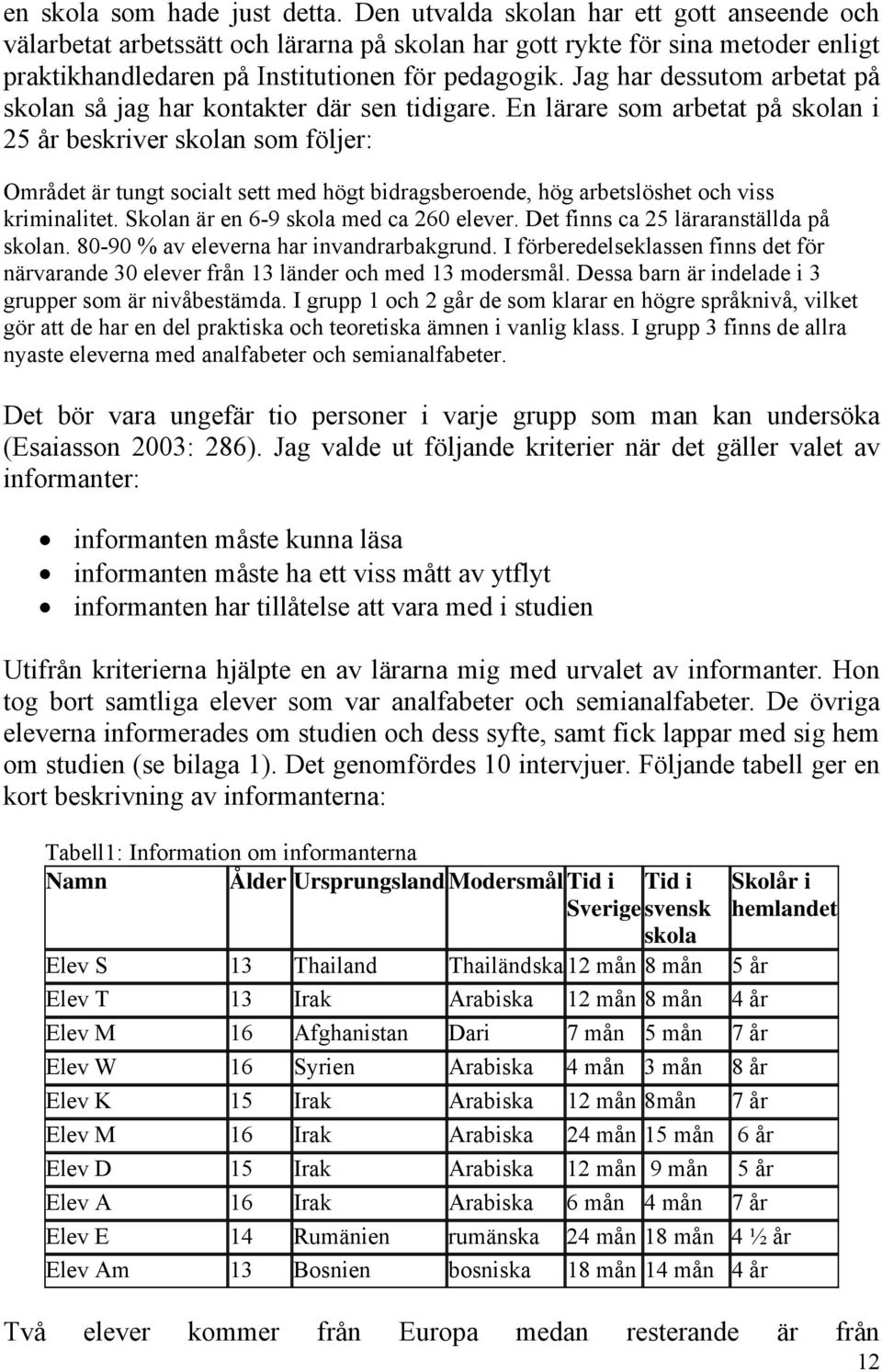 Jag har dessutom arbetat på skolan så jag har kontakter där sen tidigare.