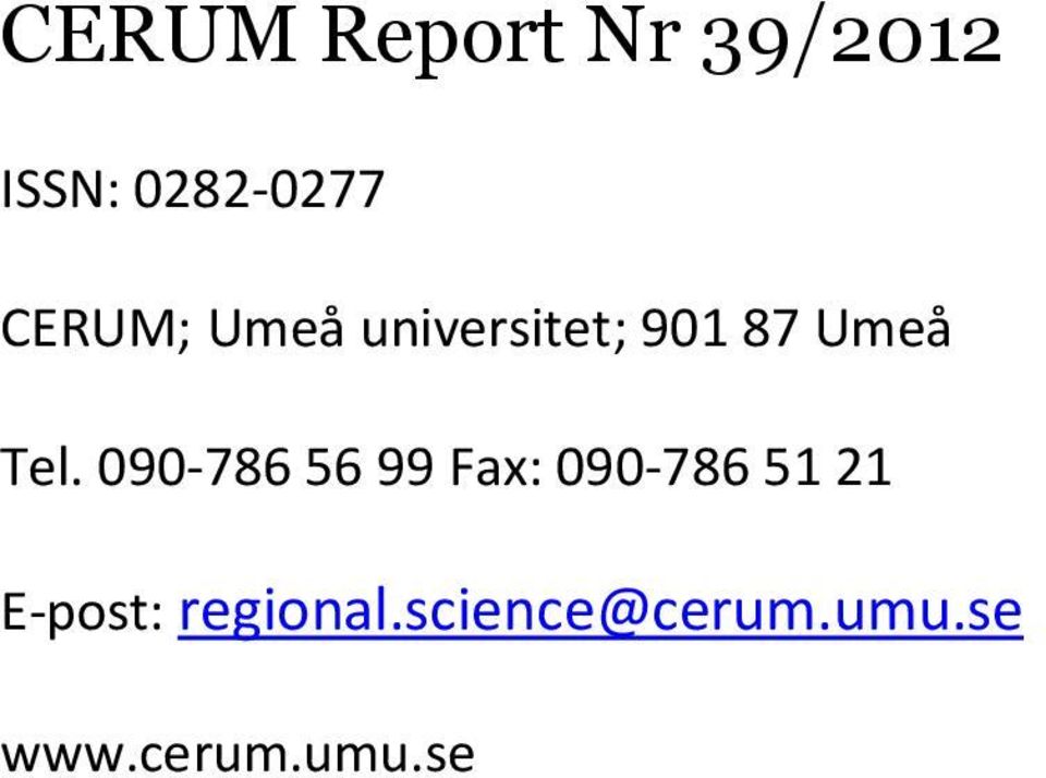 0282-0277 CERUM; Umeå universitet; 90187