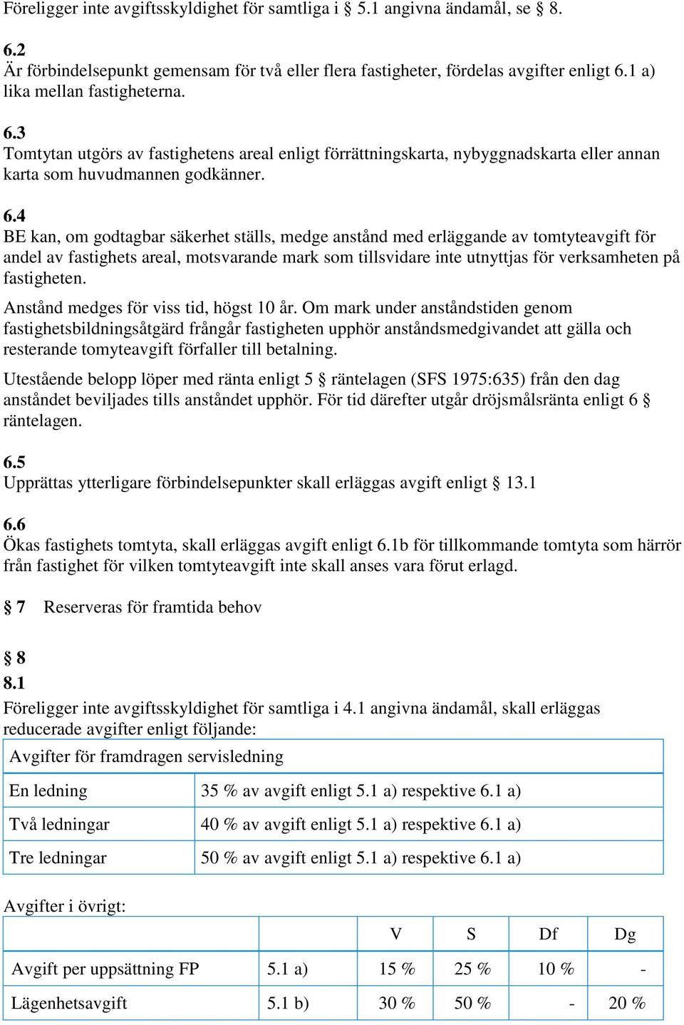 4 BE kan, om godtagbar säkerhet ställs, medge anstånd med erläggande av tomtyteavgift för andel av fastighets areal, motsvarande mark som tillsvidare inte utnyttjas för verksamheten på fastigheten.