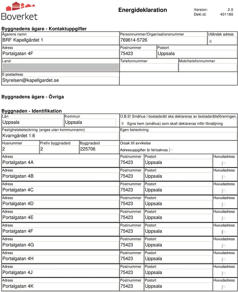 E-postadress Styrelsen@kapellgardet.