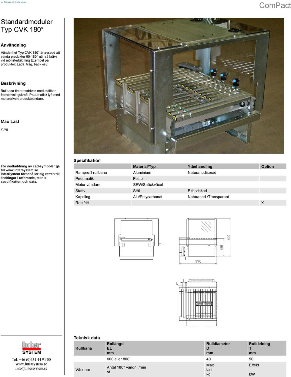 Max Last 20kg Material/Typ Ytbehandling Option Ramprofil rullbana Aluminium Naturanodiserad Pneumatik Festo Motor vändare SEW/Snäckväxel Stativ Stål