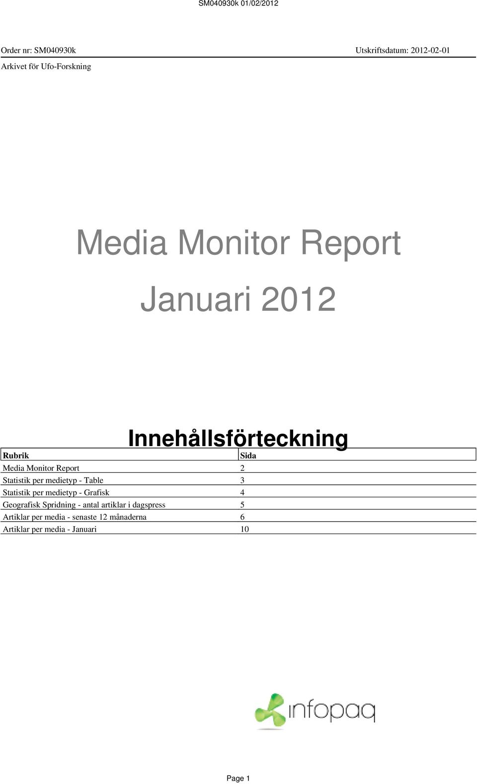 - Table 3 Statistik per medietyp - Grafisk 4 Geografisk - antal artiklar i