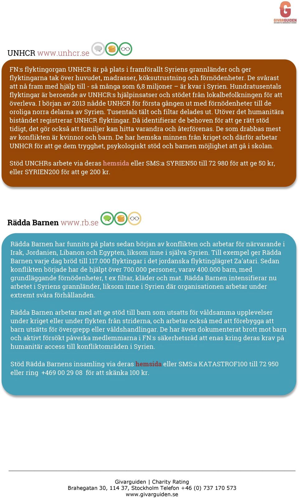 I början av 2013 nådde UNHCR för första gången ut med förnödenheter till de oroliga norra delarna av Syrien. Tusentals tält och filtar delades ut.