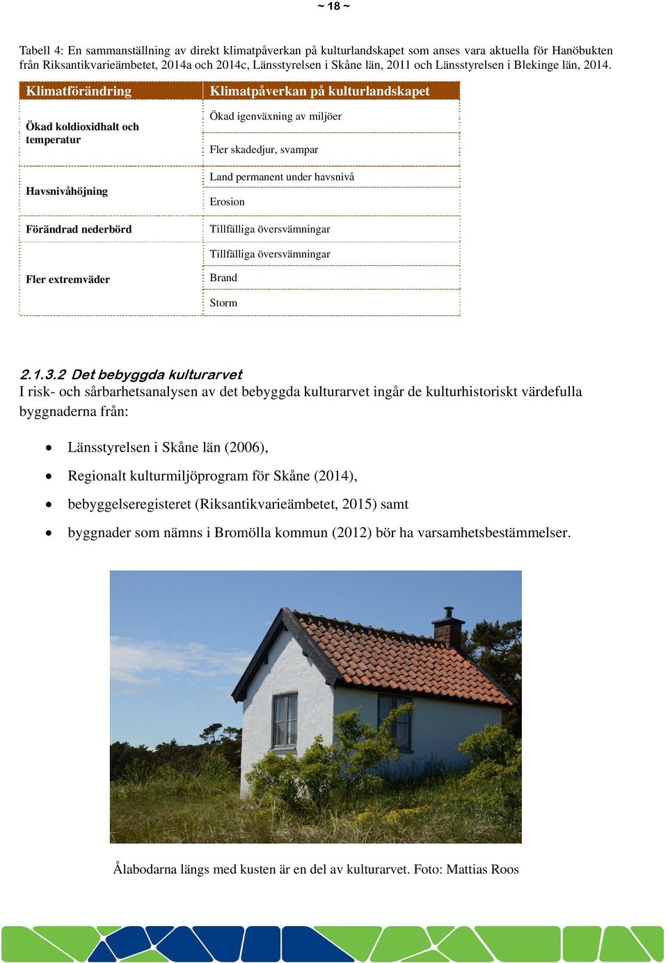 Klimatförändring Ökad koldioxidhalt och temperatur Havsnivåhöjning Förändrad nederbörd Klimatpåverkan på kulturlandskapet Ökad igenväxning av miljöer Fler skadedjur, svampar Land permanent under