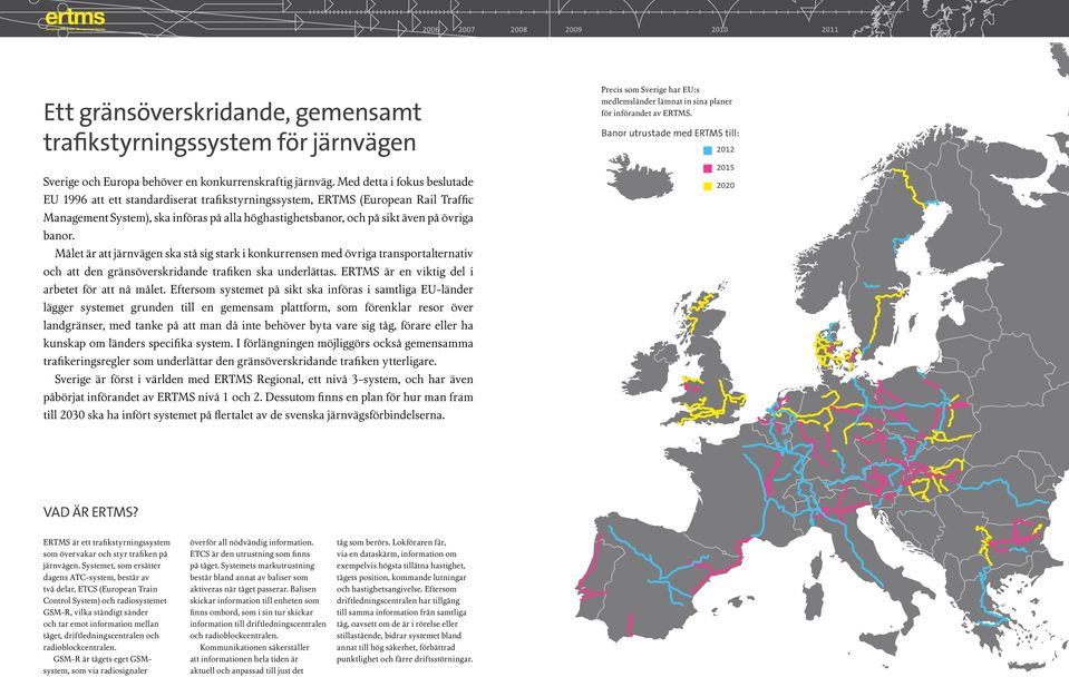 banor. Målet är att järnvägen ska stå sig stark i konkurrensen med övriga transportalternativ och att den gränsöverskridande trafiken ska underlättas.