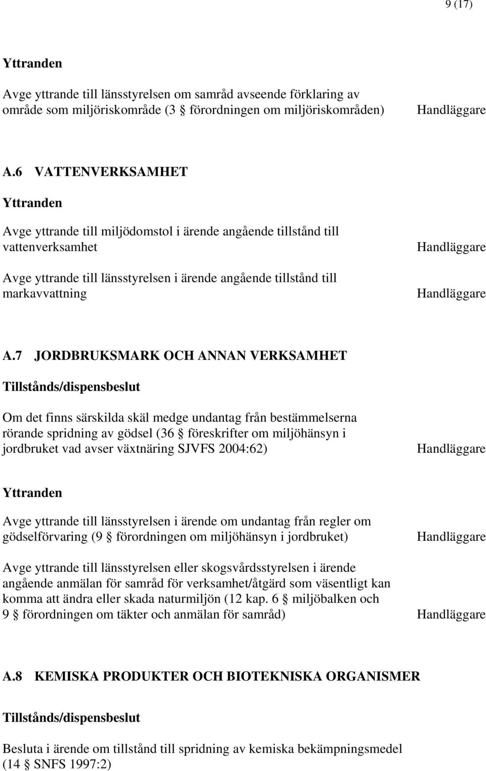 7 JORDBRUKSMARK OCH ANNAN VERKSAMHET Tillstånds/dispensbeslut Om det finns särskilda skäl medge undantag från bestämmelserna rörande spridning av gödsel (36 föreskrifter om miljöhänsyn i jordbruket