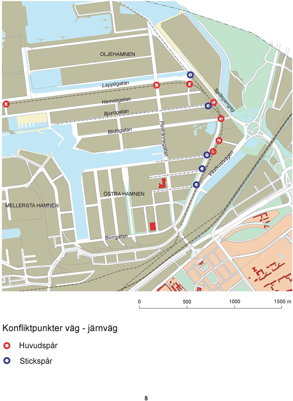 ÖSTRA HAMNEN MELLERSTA HAMNEN Borrgatan 0 500 1000