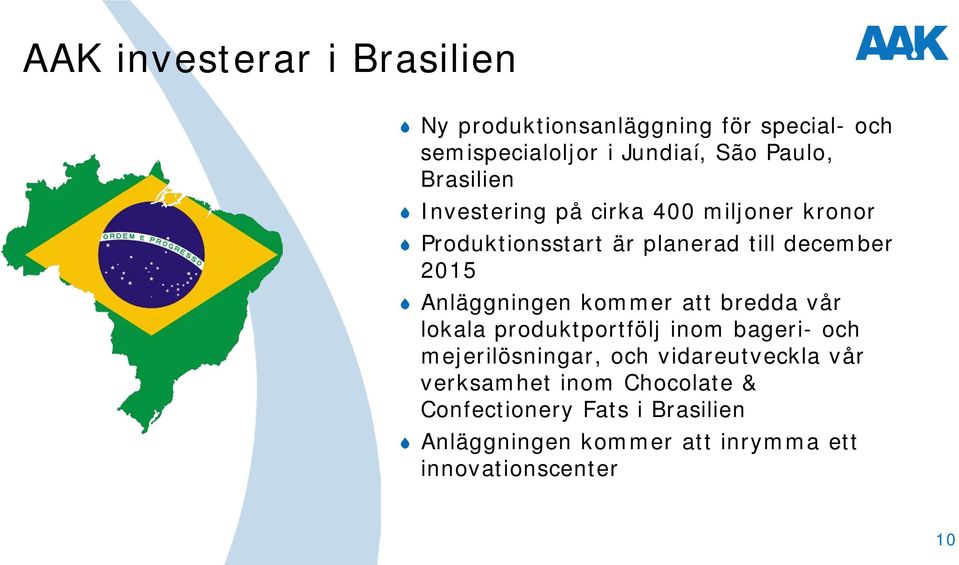 Anläggningen kommer att bredda vår lokala produktportfölj inom bageri- och mejerilösningar, och