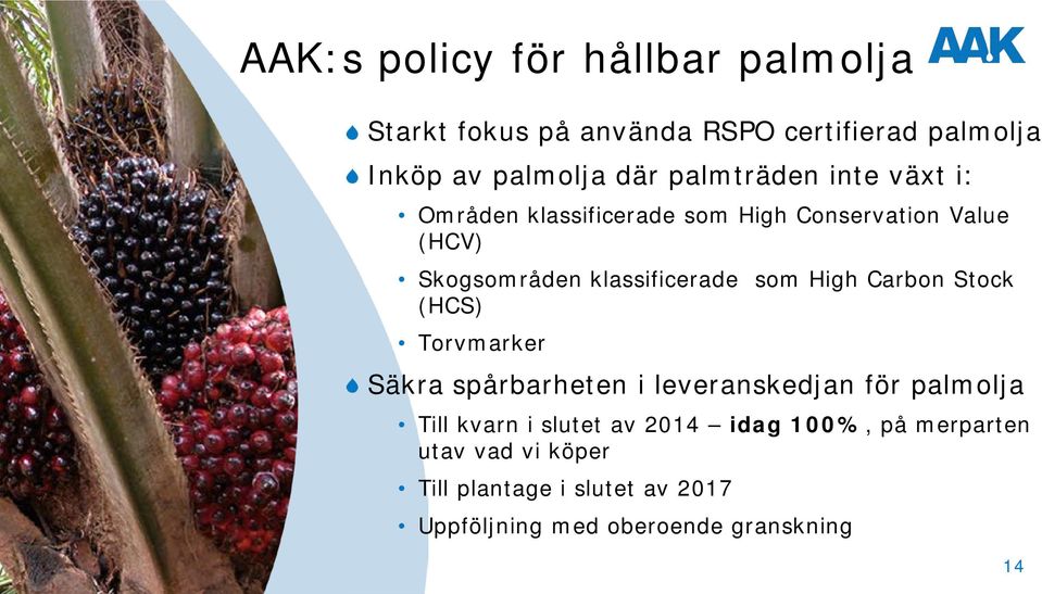 som High Carbon Stock (HCS) Torvmarker Säkra spårbarheten i leveranskedjan för palmolja Till kvarn i slutet av