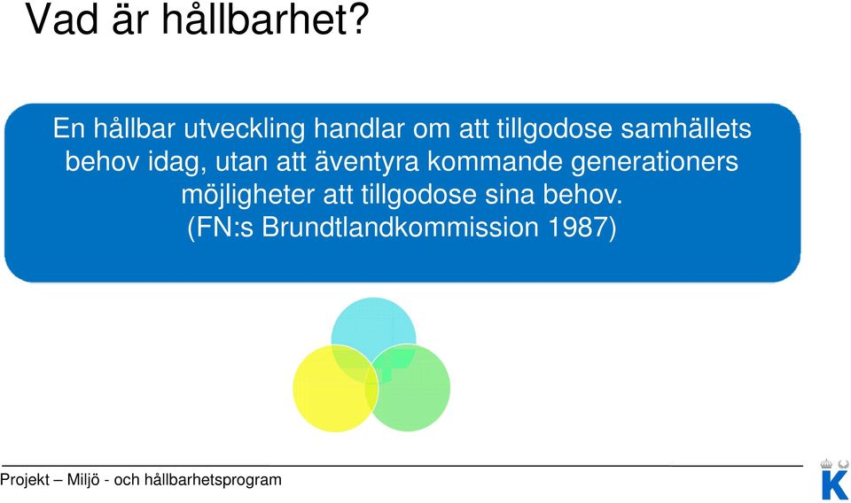 behov idag, utan att äventyra kommande generationers