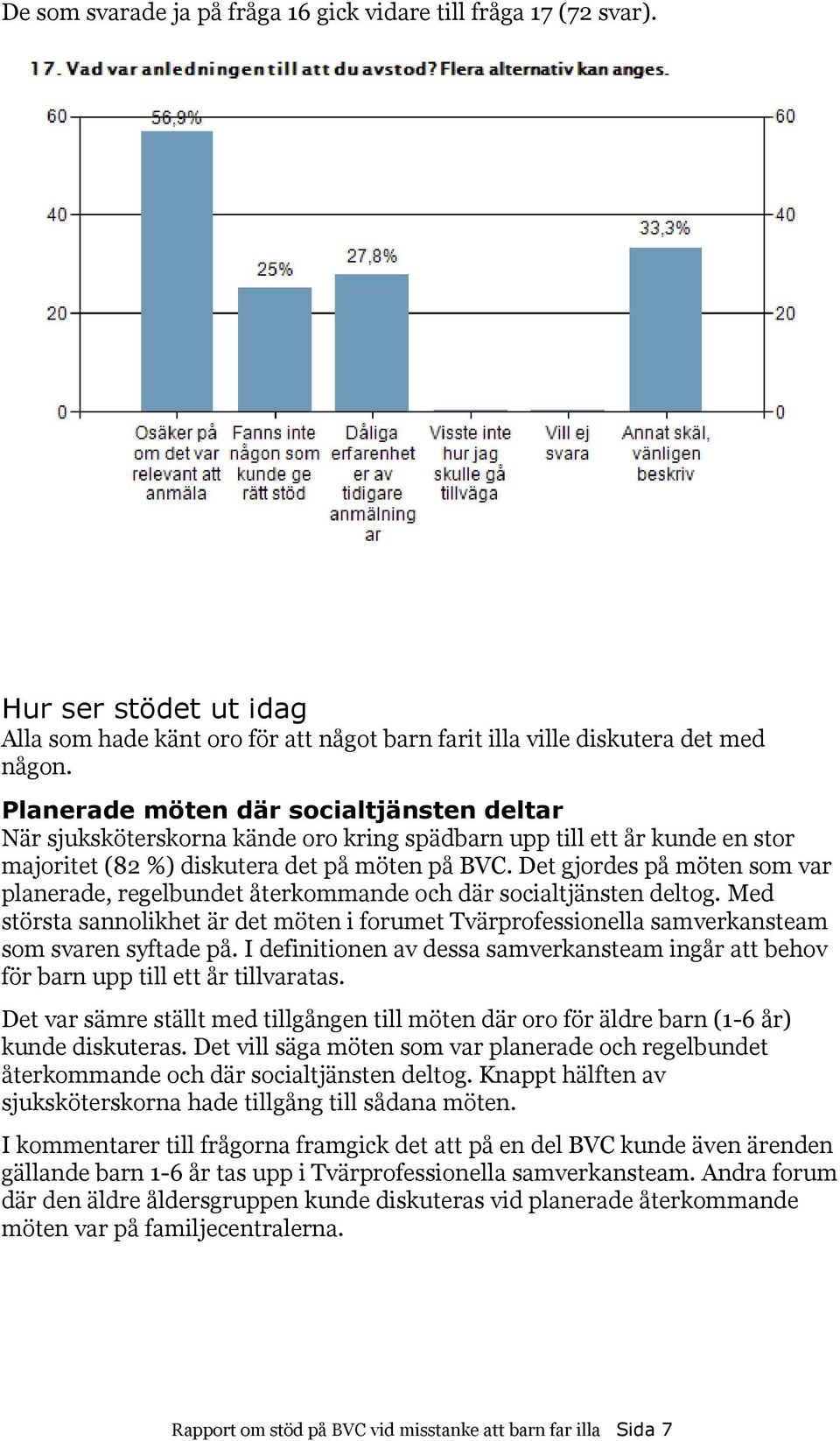 Det gjordes på möten som var planerade, regelbundet återkommande och där socialtjänsten deltog. Med största sannolikhet är det möten i forumet Tvärprofessionella samverkansteam som svaren syftade på.