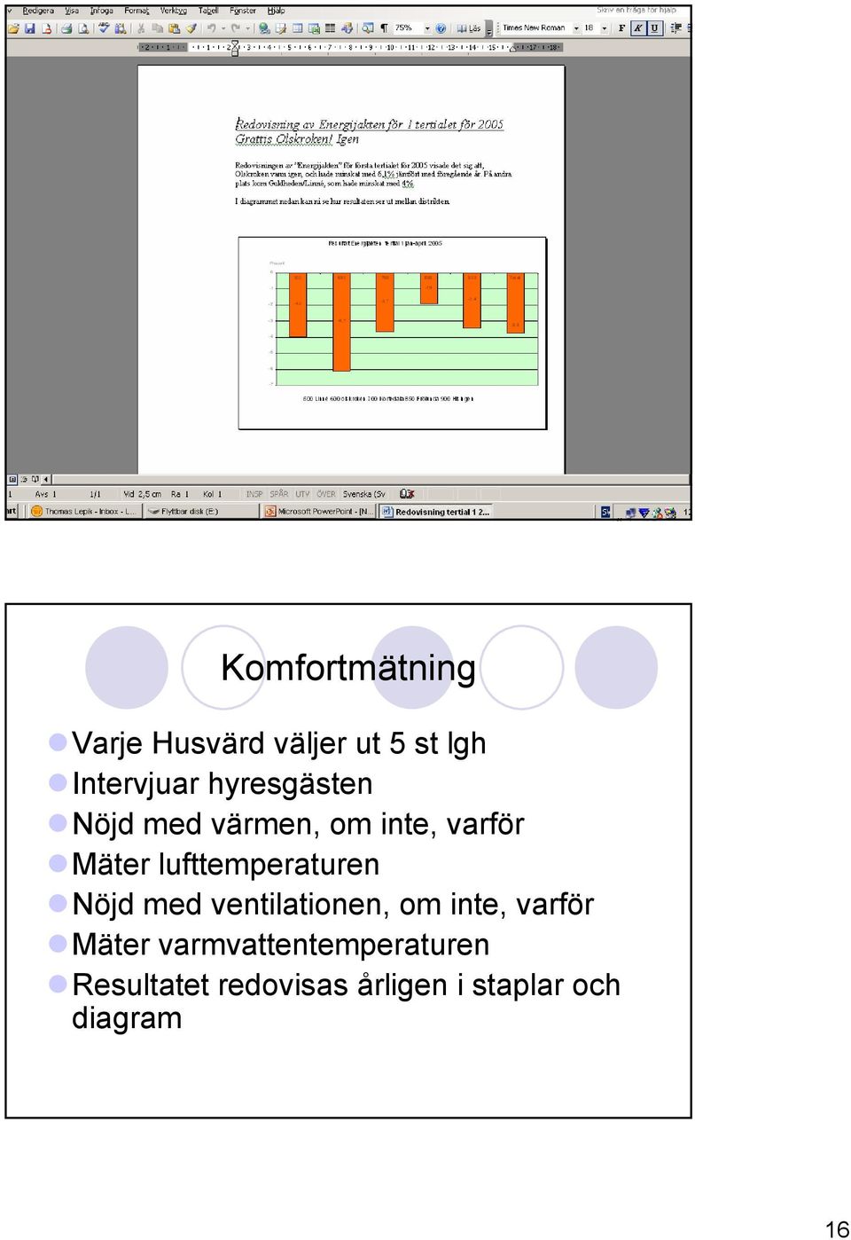 lufttemperaturen Nöjd med ventilationen, om inte, varför Mäter