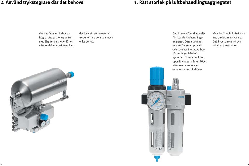 kan det löna sig att investera i tryckstegrare som kan möta olika behov. Det är ingen fördel att välja för stora luftbehandlingsaggregat.