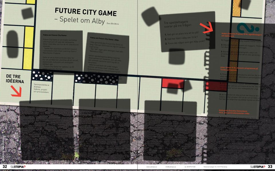 Syftet är att ta fram konkreta idéer för hur ett område kan utvecklas på ett socialt, ekonomiskt, kulturellt och ekologiskt hållbart sätt. Future City Game har spelats i ca 50 städer runt om i Europa.