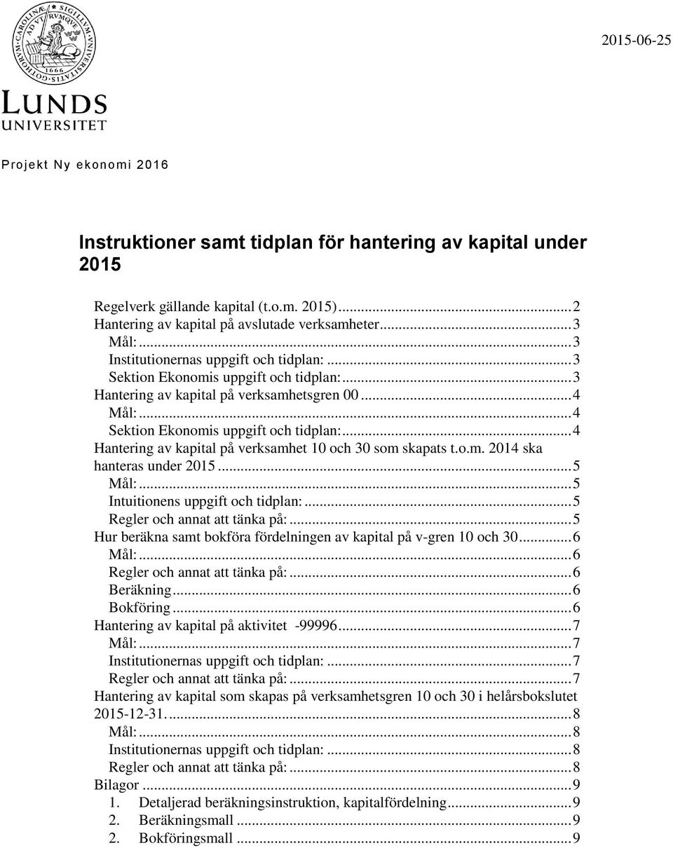 .. 4 Hantering av kapital på verksamhet 10 ch 30 sm skapats t..m. 2014 ska hanteras under 2015... 5... 5 Intuitinens uppgift ch tidplan:... 5 Regler ch annat att tänka på:.